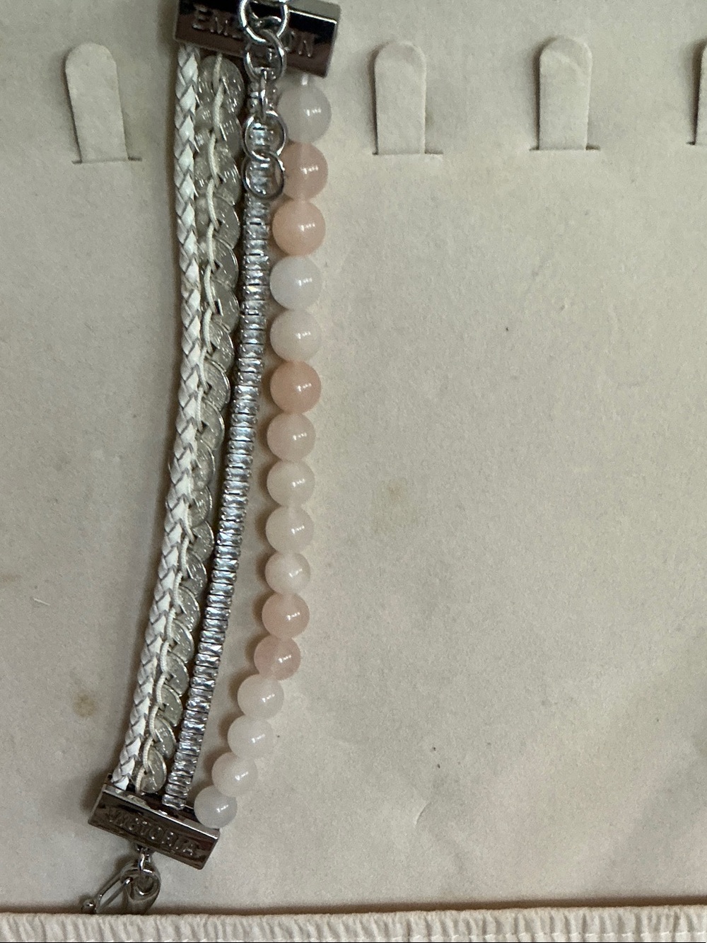 Victoria Emerson Silver and Blush Multi-Strand Wrap Bracelet
